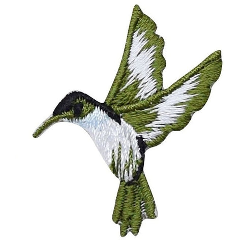 Mini Hummingbird Applique Patch - Blue, Green Bird Badge 1.5" (Iron on)