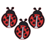 3-Pack Ladybug Applique Patch - Mini Embroidered Insect Badge 3/4" (Iron On)