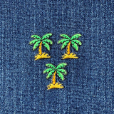 3-Pack Palm Tree Applique Patch - Mini Embroidered Tropical Beach Badge 7/8" (Iron On)