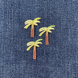 3-Pack Palm Tree Applique Patch - Mini Embroidered Tropical Island Beach Badge 1.25" (Iron On)