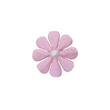 Pink flower-shaped patch on a white background
