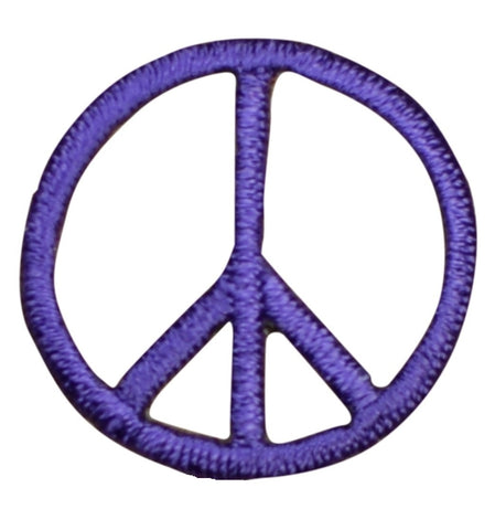 Mini Peace Sign Patch Applique - Purple 1" (Iron on)