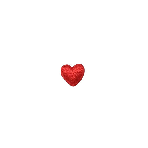 Mini Red Heart Applique Patch - Love Hearts Embroidered Badge .5" (Iron on)