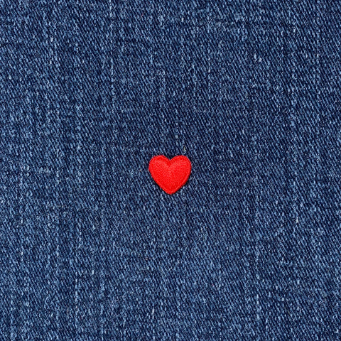 Mini Heart Applique Patch - Red Love Cute Embroidered Badge .5" (Iron On)
