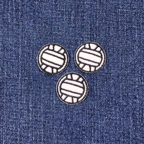 3-Pack Volleyball Applique Patch - Mini Embroidered Sports Ball Badge 1" (Iron On)