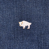 White buffalo patch on a blue denim fabric background