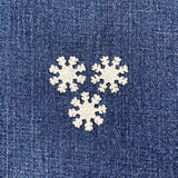 3-Pack Snowflake Applique Patch - Mini Embroidered Winter Snow Badge 1" (Iron On)