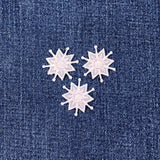3-Pack White Snowflake Applique Patch - Mini Embroidered Iridescent Snow Badge 1" (Iron On)