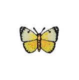 Yellow butterfly patch on a white background