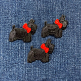3-Pack Scottie Applique Patch - Mini Embroidered Dog Animal Badge 1.5" (Iron On)