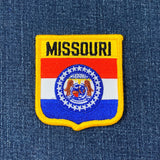 Missouri Patch - Embroidered Flag Shield Badge 2.75" (Iron On)