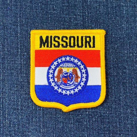 Missouri Patch - Embroidered Flag Shield Badge 2.75" (Iron On)