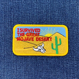 I Survived The Mojave Desert Patch - Embroidered California Cactus & Skull Badge 3-5/8" (Iron On)