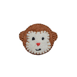 Felt patch with a monkey face design on a white background