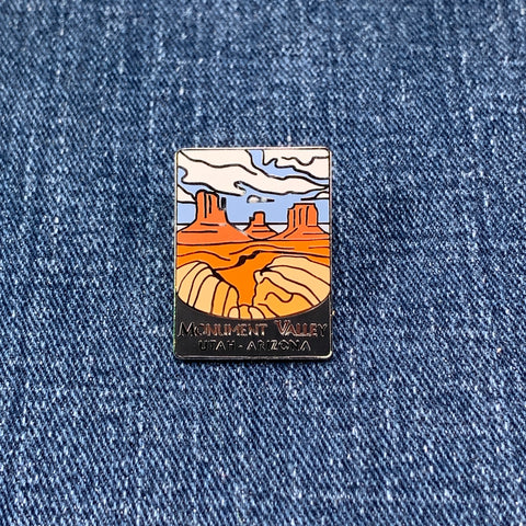 Monument Valley Enamel Lapel Pin - Utah Arizona Desert Butte Southwest Nature Souvenir