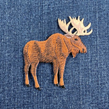 Moose Applique Patch - Embroidered Animal Badge Facing Right 3" (Iron on)