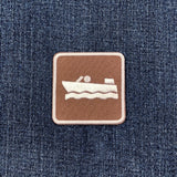 Motorboat Patch - Embroidered Speedboat Fishing & Ski Boat Lake Sign Badge 2" (Iron On)