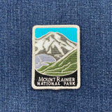 Mount Rainier National Park patch on a denim background