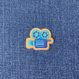 Mini Movie Camera Applique Patch - Cinema Theater Film Embroidered Badge 1.25" (Iron on)