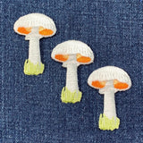 3-Pack Mushroom Applique Patch - Embroidered Hiking Nature Badge 1-5/8" (Iron Or Sew On)
