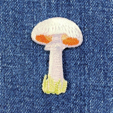 Mushroom Applique Patch - Embroidered Hiking Nature Badge 1-5/8" (Iron Or Sew On)