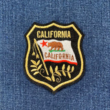 California patch with state flag design on a denim background