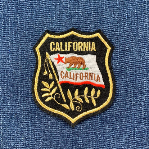 California patch with state flag design on a denim background