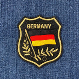 Germany Patch - Embroidered Mylar Flag Shield Deutschland Badge 3.25" (Iron Or Sew On)