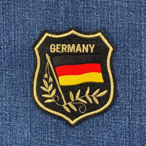 Germany Patch - Embroidered Mylar Flag Shield Deutschland Badge 3.25" (Iron Or Sew On)