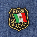 Mexico Patch - Mexican Flag Shield Embroidered Mylar México Badge 3.25" (Iron Or Sew On)