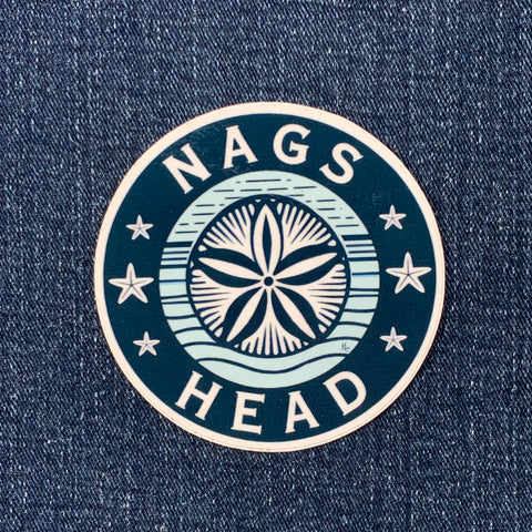 Nags Head Sticker - North Carolina Outer Banks Sand Dollar Vinyl Decal 3"