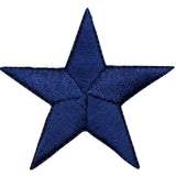 Navy Blue Star Applique Patch - Embroidered Iron On Badge 2.25"