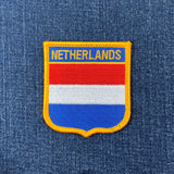 Netherlands Patch - Embroidered Flag Shield Badge 2.75" (Iron On)