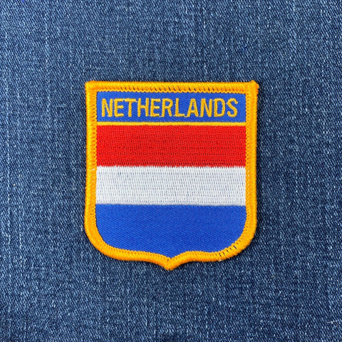Netherlands Patch - Embroidered Flag Shield Badge 2.75" (Iron On)
