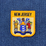 New Jersey patch on a denim background