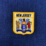New Jersey patch on a denim background
