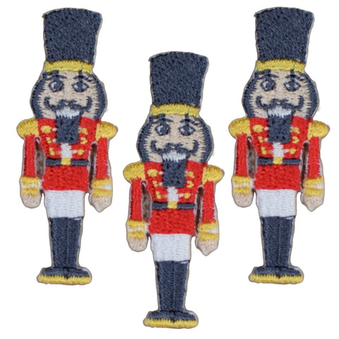 Nutcracker Applique Patch - Christmas Holiday Craft Badge 1.5" (3-Pack, Iron on)