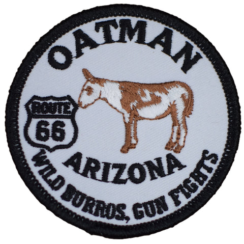 Oatman Arizona Patch - Route 66 Wild Burros, Gun Fights, AZ Badge 3" (Iron on)