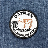 Oatman Arizona Patch - Embroidered Route 66 Burro Badge 3" (Iron On)