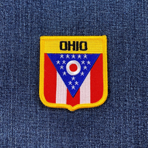 Ohio patch on a denim background
