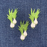 3-Pack Onions Applique Patch - Embroidered Farm & Gardening Badge 2" (Iron On)