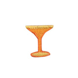 Decorative orange margarita patch on a white background