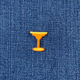 Orange cocktail glass patch on blue denim fabric
