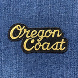 Oregon Coast patch on a denim background
