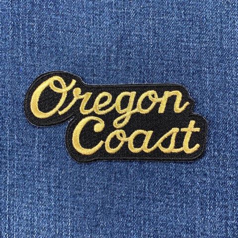 Oregon Coast patch on a denim background