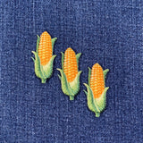 3-Pack Corn On The Cob Applique Patch - Embroidered Ear of Corn Food Badge 1.5" (Iron On)