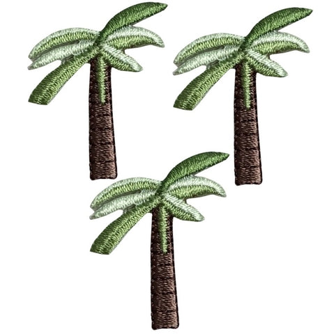 Mini Palm Tree Applique Patch - Tropical Island Beach 1.25" (3-Pack, Iron on)