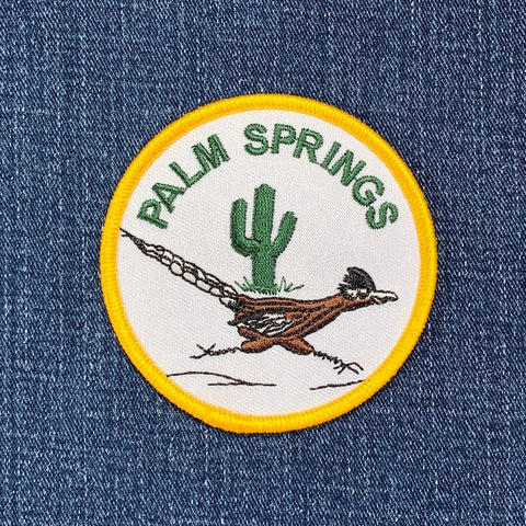 Palm Springs Patch - Embroidered California Roadrunner Badge 3" (Iron Or Sew On)
