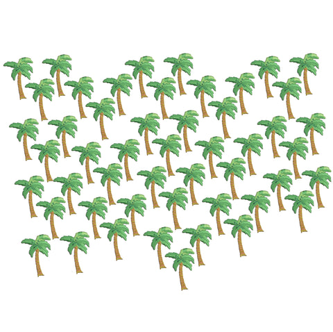 50-Pack Palm Tree Applique Patch - Tropical, Beach, Island Badge 1.5" (Iron on)