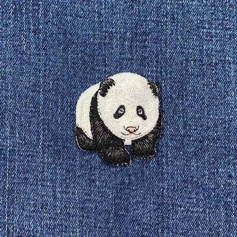 Panda Applique Patch - Embroidered Animal Badge 1.75" (Iron Or Sew On)
